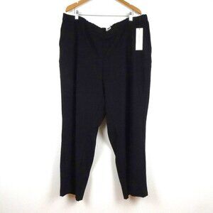 Calvin Klein Wide Leg Pants Women's Plus Size 3X Black Elastic Waist Work Career